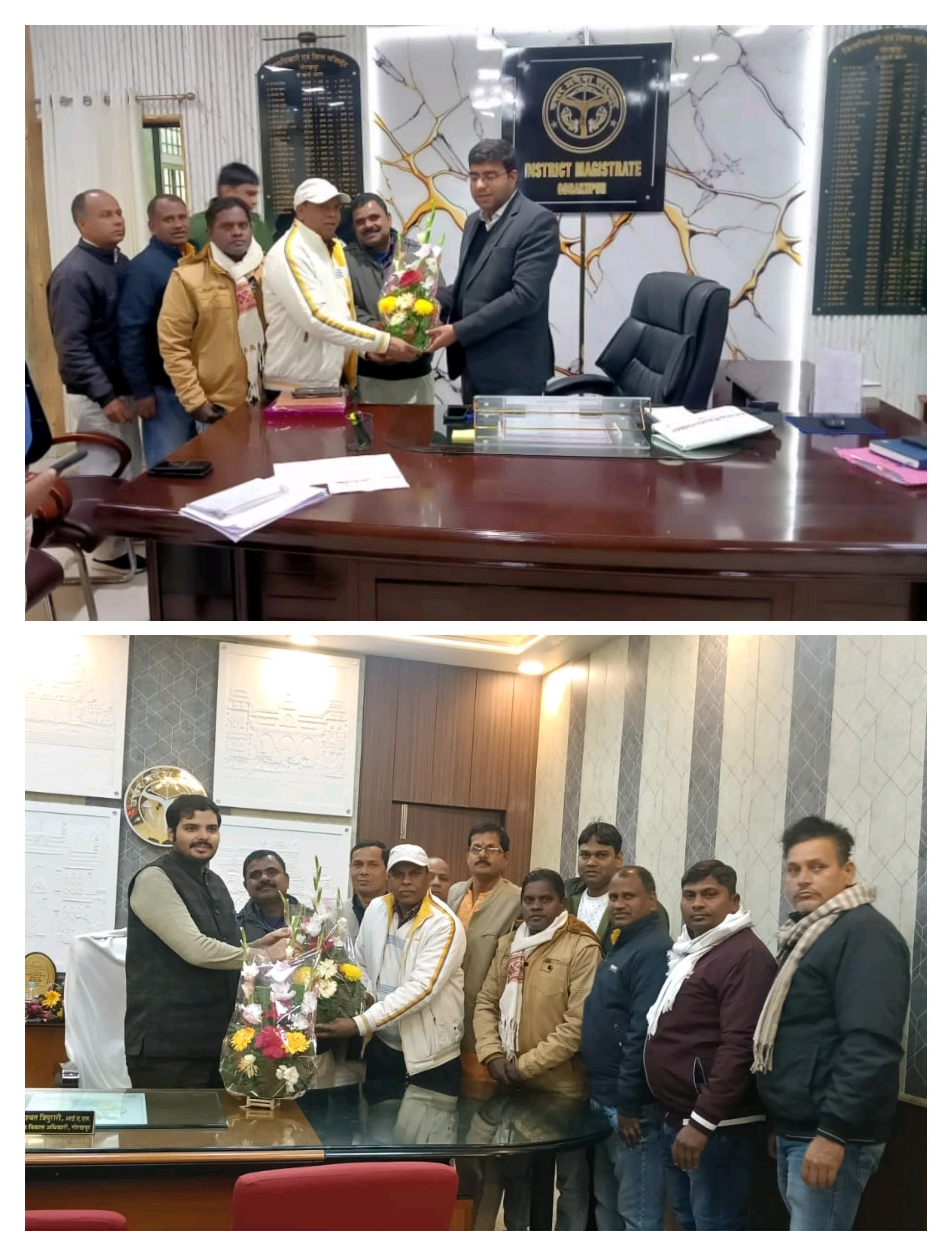 नव वर्ष पर जिला अधिकारी,सीoडीoओo , उपनिदेशक पंचायती राज एवं डीoपीoआरoओo को कर्मचारियों ने दी बधाई