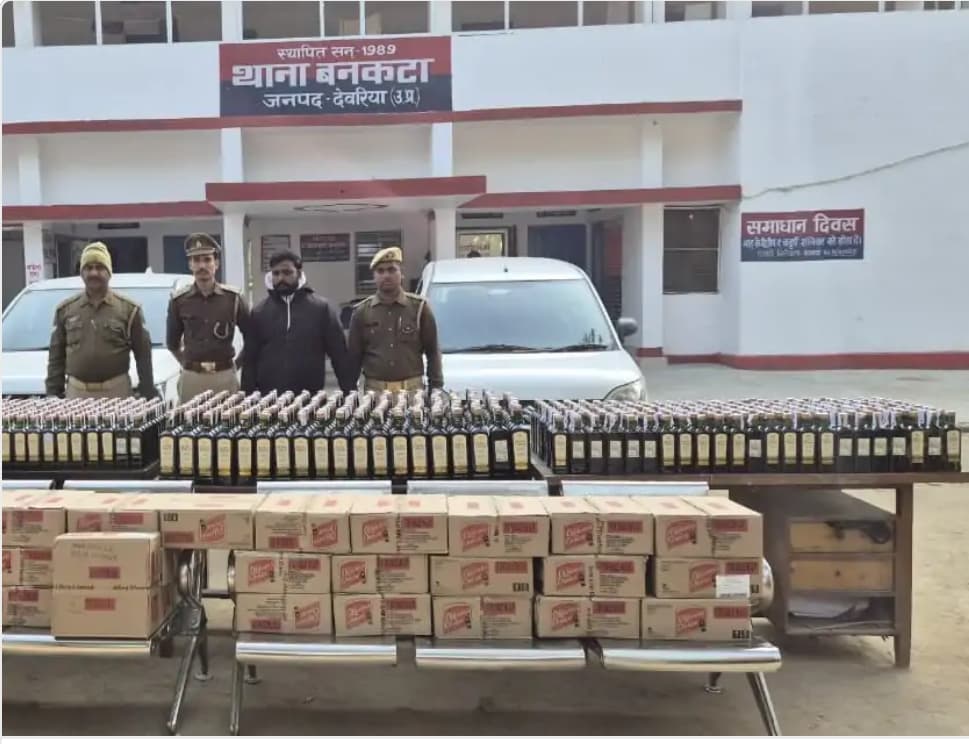 बनकटा पुलिस की बड़ी कार्रवाई, 716 लीटर अवैध अंग्रेजी शराब बरामद